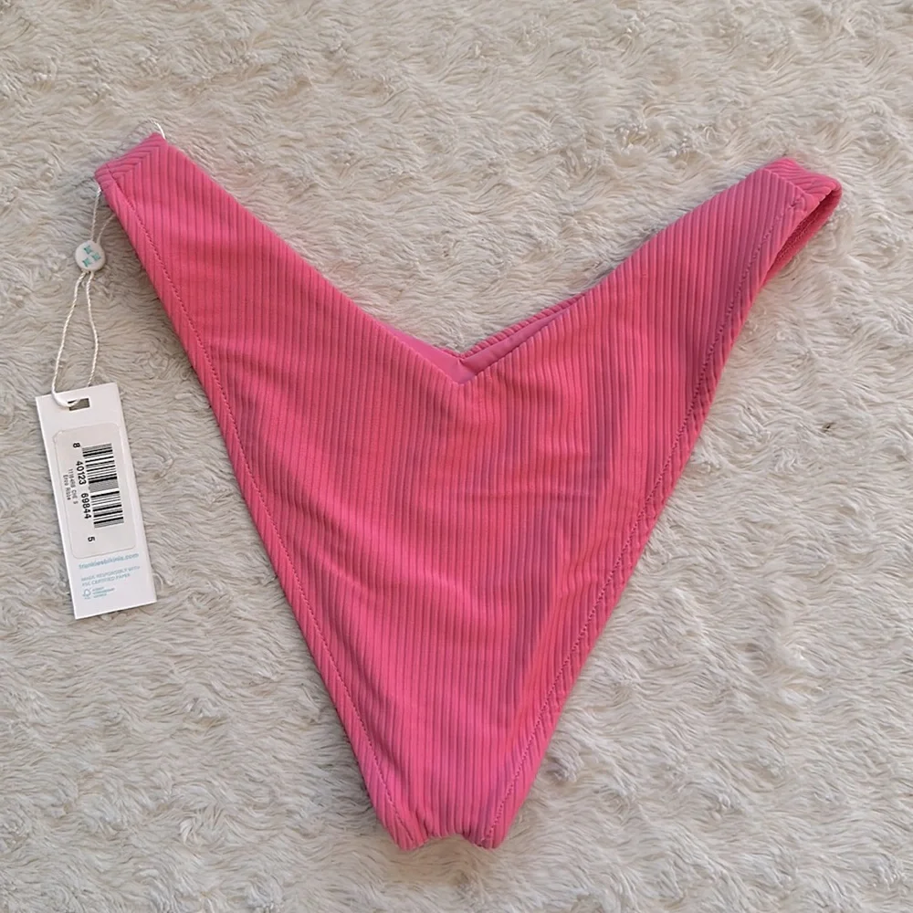 Frankies Bikinis Enzo Ribbed Cheeky Rib Bikini Bottom NWT